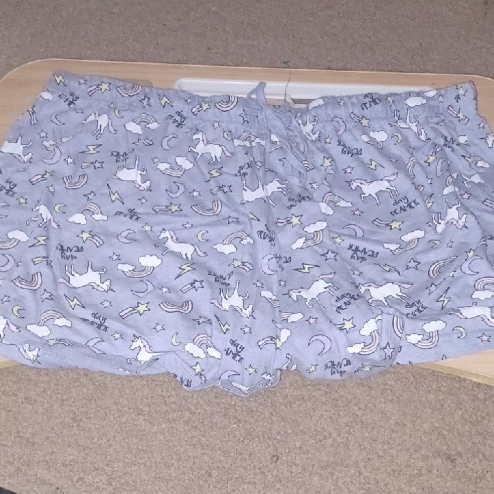 Unicorn Print Pajama Shorts